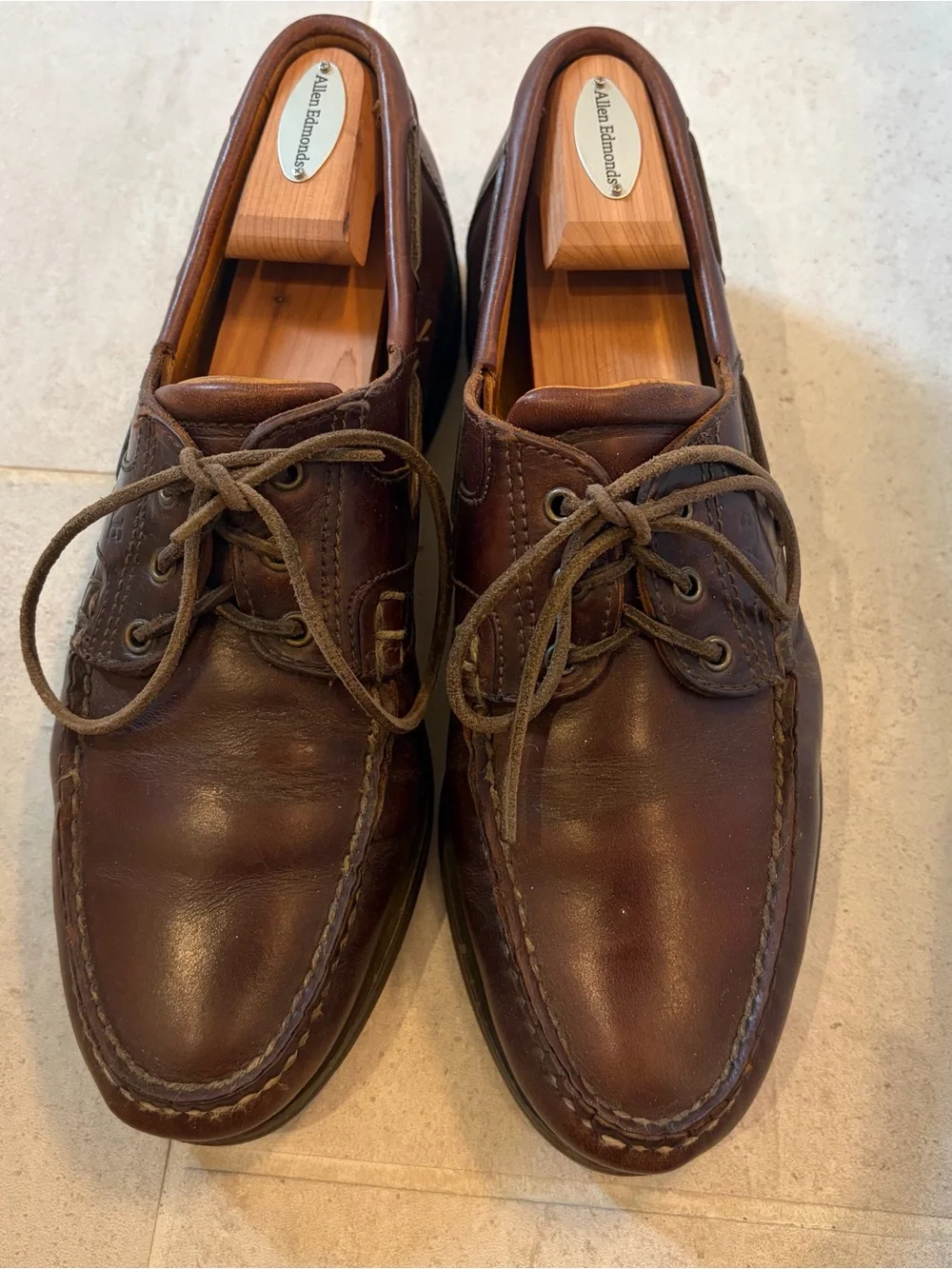 Allen Edmonds Brown Leather Key Largo Boat Shoes